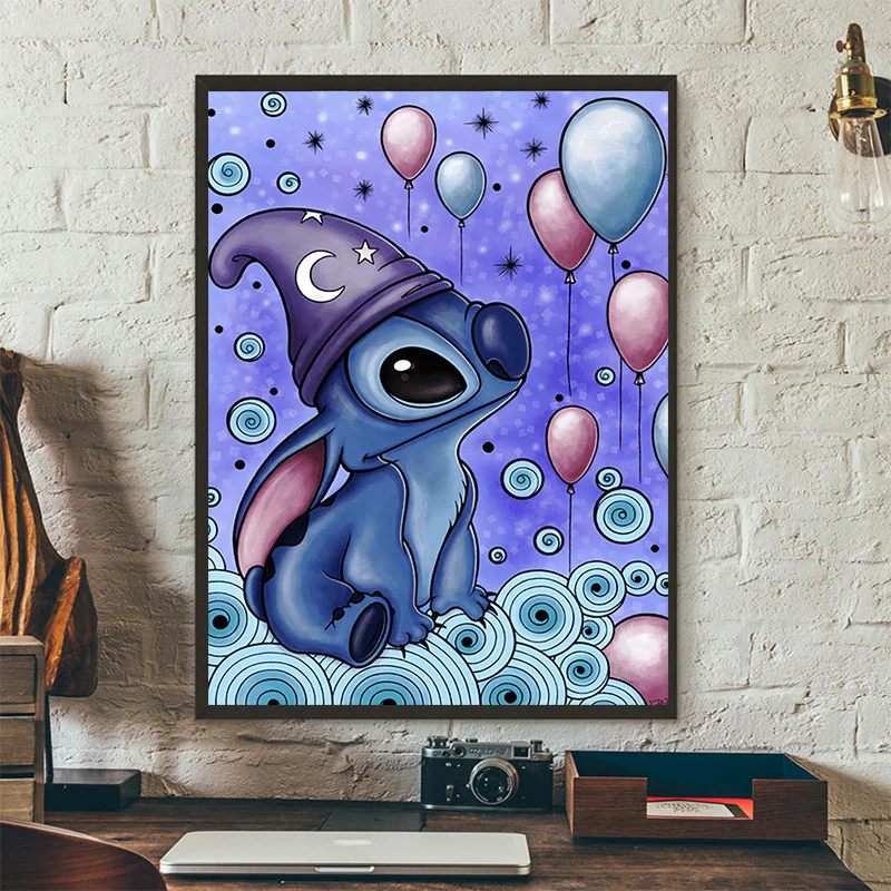 5D Lilo & Stitch Diamond Embroidery Blue Alien Dog Full Drill Diamond Mosaic Wall Art DIY Handmade Gift Kids Room Decor