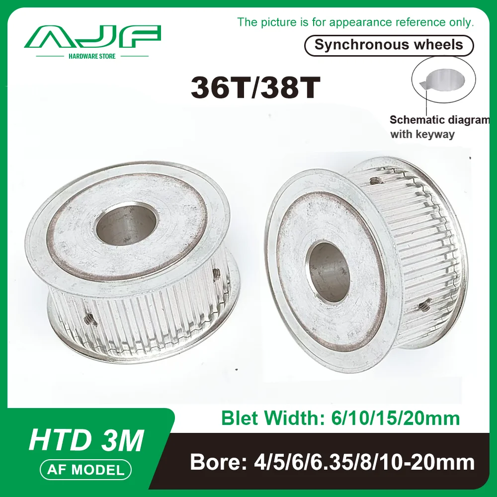 

Timing Pulley HTD3M 36Teeth 38Teeth Bore 4-20mm For belt width 6/10/15/20mm HTD 3M Synchronizing wheel CNC Machine 36T 38T
