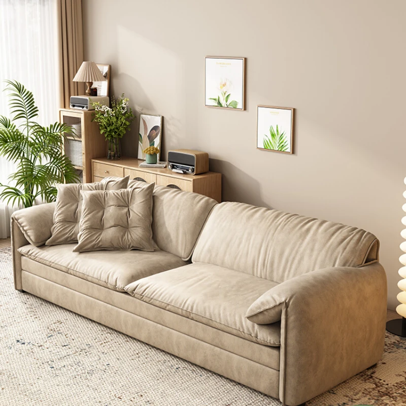 

Frosted fabric sofa bed, dual purpose, foldable and expandable single double small unit