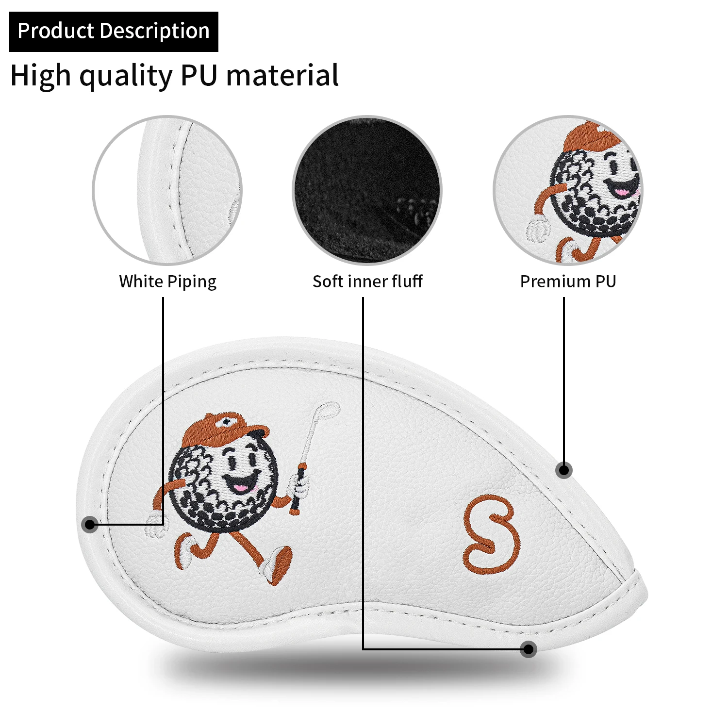 9pcs Golf Iron Rod Cover - PU Material, Dustproof and Anti Staining, Golf Club Cover with Numbered Iron Rod, Durable image 5