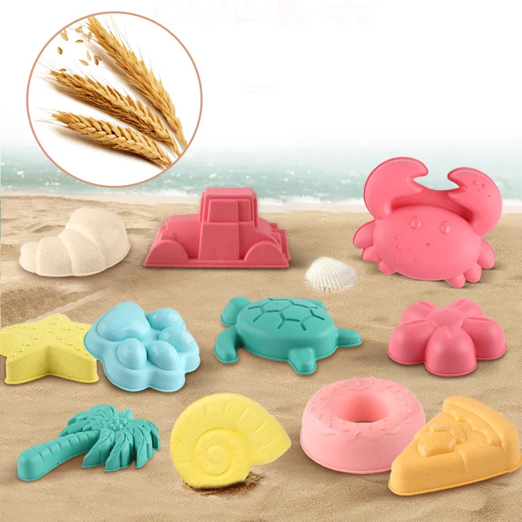 

Beach toy sand mold sand printing seaside sand digging tool accessories straw donut construction vehicle 12pcs combination set