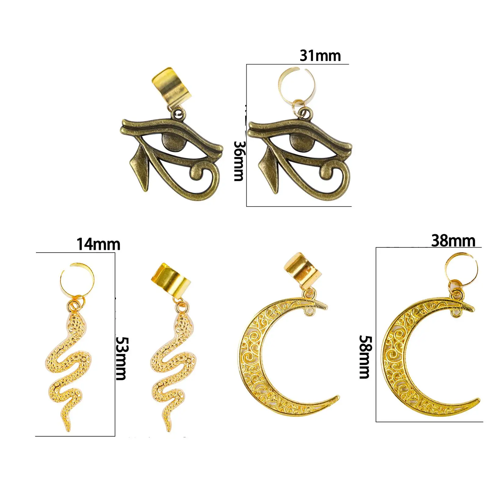 40x Alloy Braiding Coils Jewelry Hair Accessories Pendants for Fashion Show