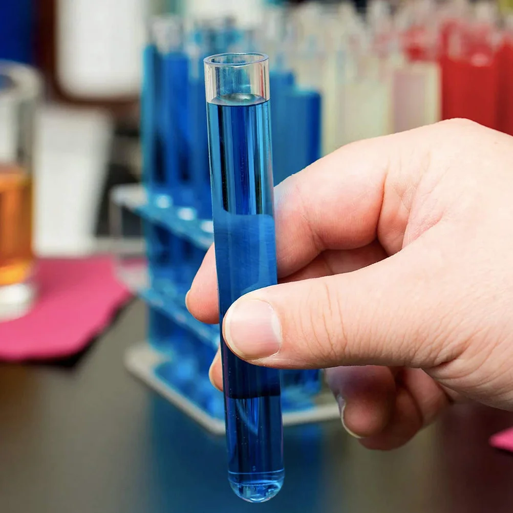 10 قطعة أنابيب اختبار الزجاج المستديرة القاع شفافة عالية أنابيب المختبر مقاومة للحرارة للكيمياء التجارب العلمية السائل #3