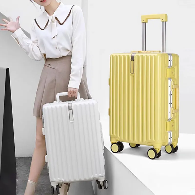 Valise d'embarquement à roulettes pour hommes et femmes, valise à roulettes, fermeture éclair, niveau d'apparence élevé, valise de bain durable, cadre d'infraction