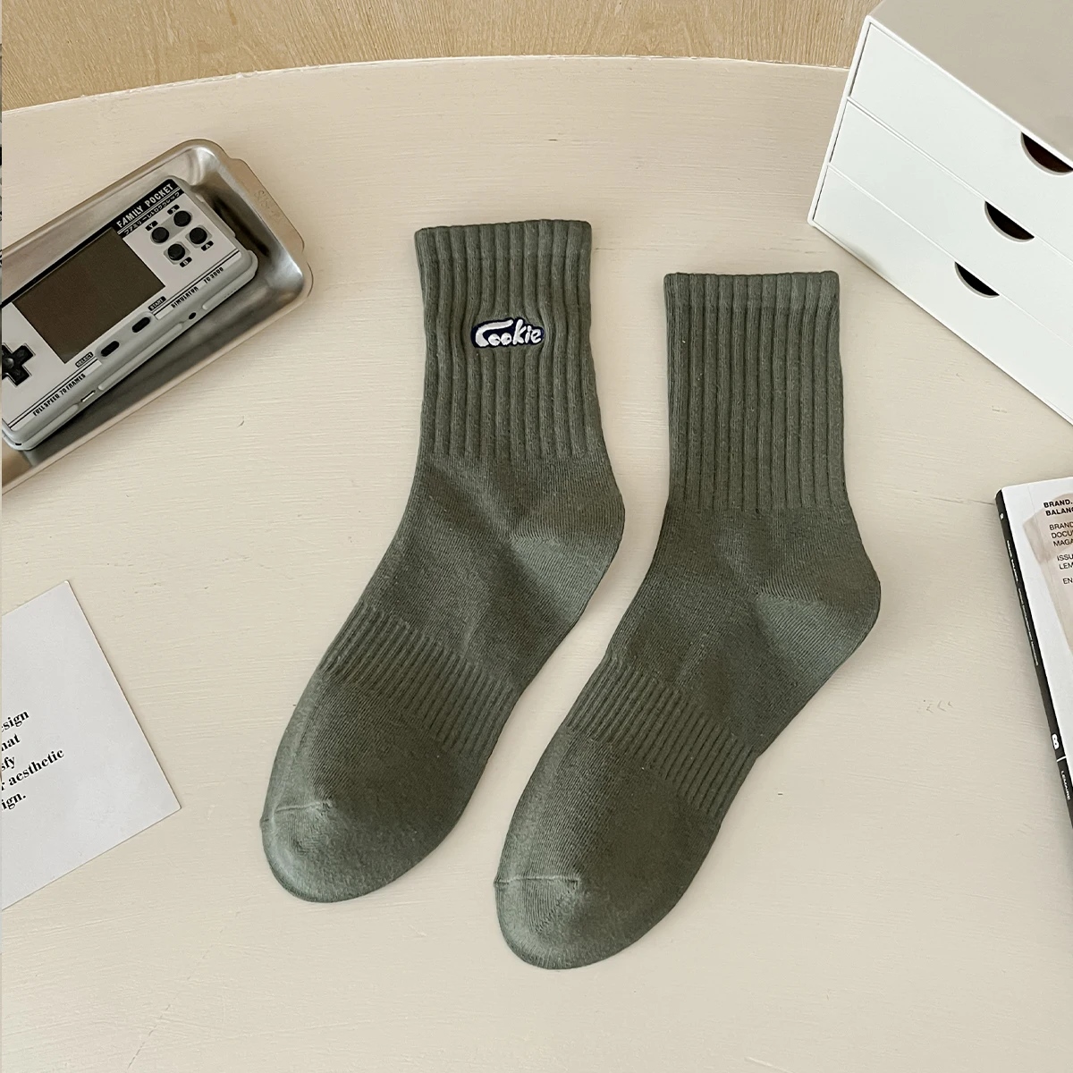 Letter Embroidery Tube Knit Indoor  Gym Tube Socks Casual Woman Home Cosy Gipsy Short Socks Training Ankle Socks High Quality