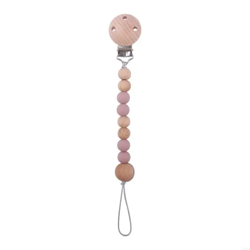 

Beech Beads Baby Pacifier Clip Silicone Pacifiers Holder Chain Teething Toy L8RB