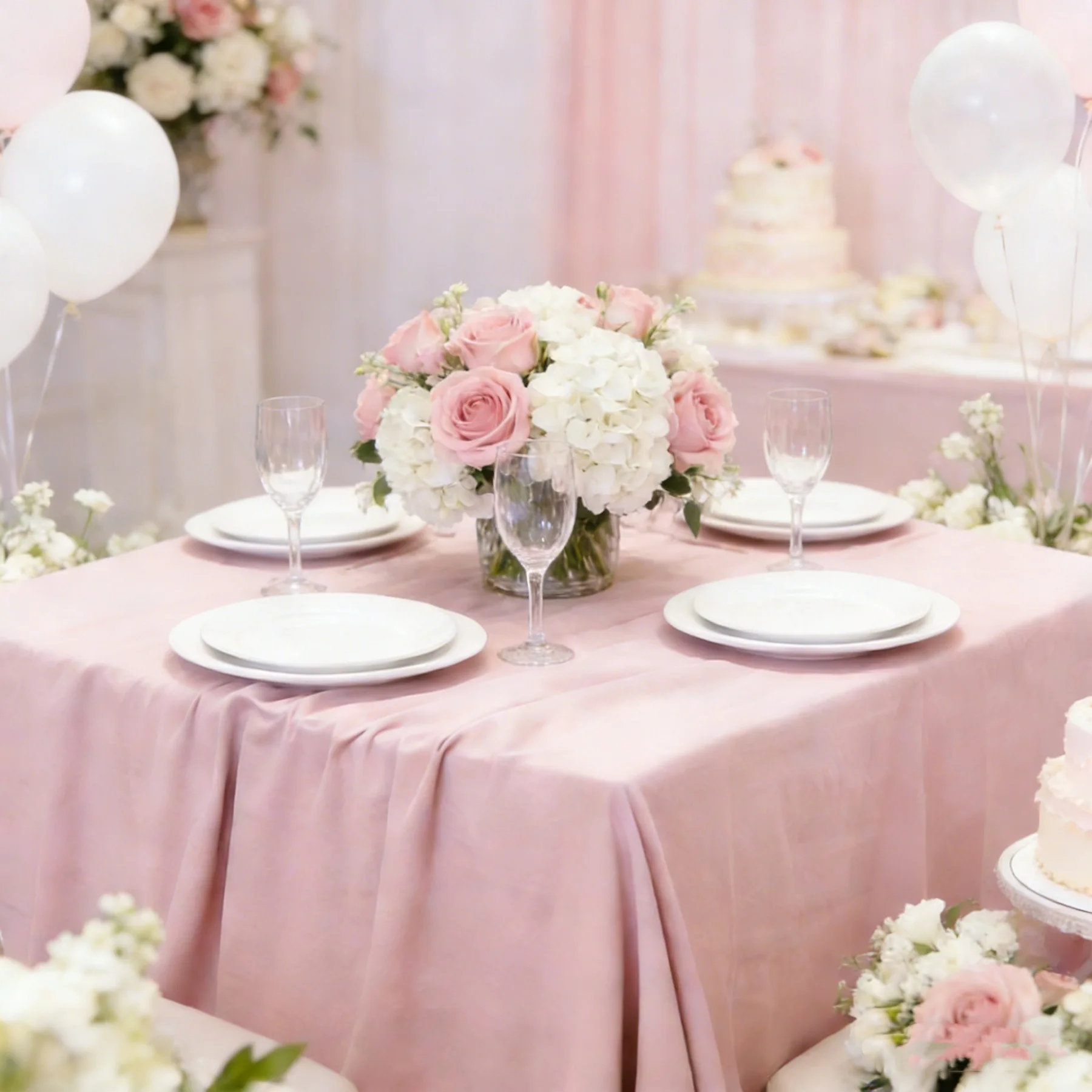 100% Cotton tablecloth with frayed edges, French style outdoor lawn, wedding hotel decoration, shooting background