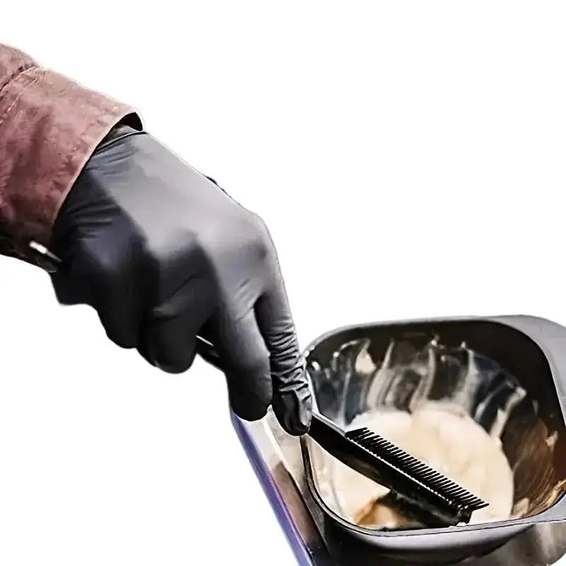 

100 шт., перчатки для чистки без пудры, парикмахерские инструменты для татуировки, одноразовые черные нитриловые перчатки для домашнего использования, без латекса