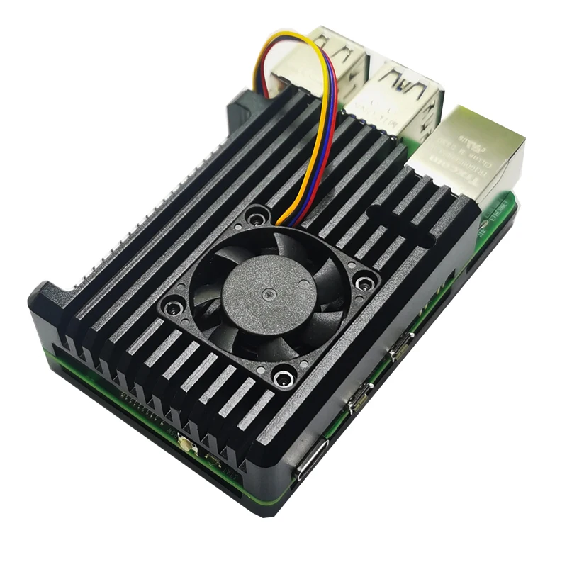 Raspberry Pi 5 Aluminum Alloy Case shell with PWM Temperature Control Speed Regulation Cooling Fan Active Cooling