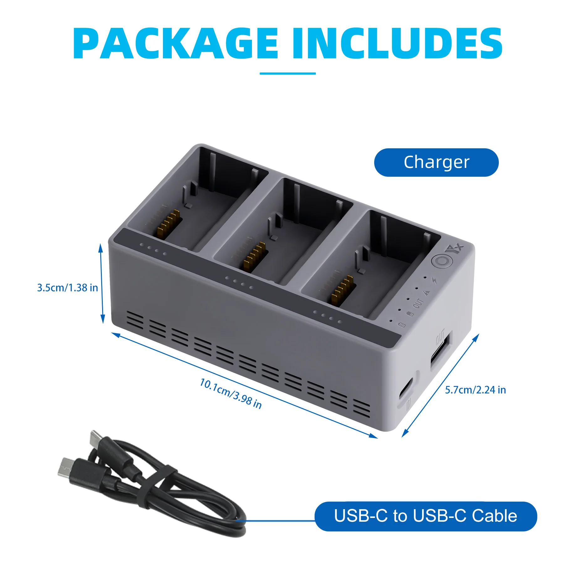 

100W Fast Charger Battery Manager for DJI Mini 5/4/3Pro - Intelligent Battery Maintenance Device with Anti-Overcharge Protection