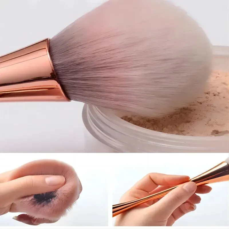 Roségoldener Puder-Rougepinsel, professioneller Make-up-Pinsel, großer kosmetischer Gesichtsbehälter, kosmetischer Gesichtsbehälter, Brocha Colorete Make-up, gut