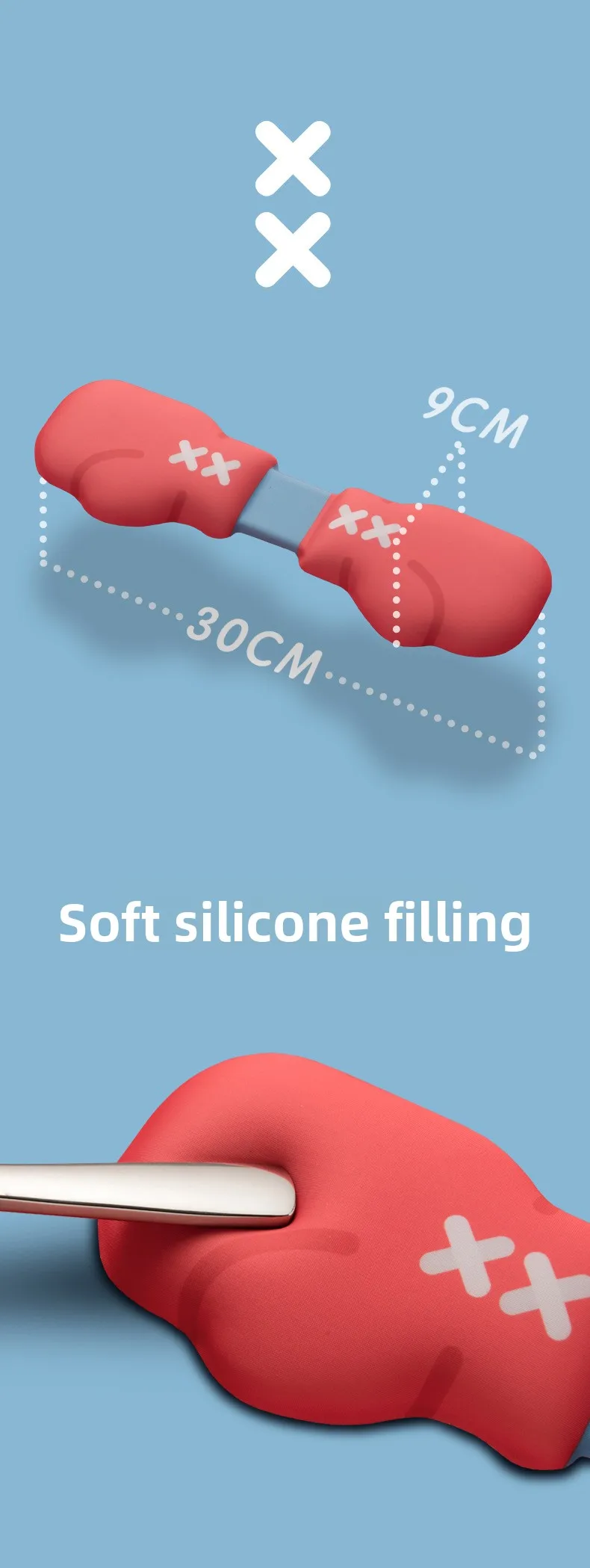 Boxhandschuh Silikon-Handgelenkauflage Mauspad Coole Ergonomische Schreibtischunterlage für Büro und Gaming Einzigartiges Sportdesign – Detail 2