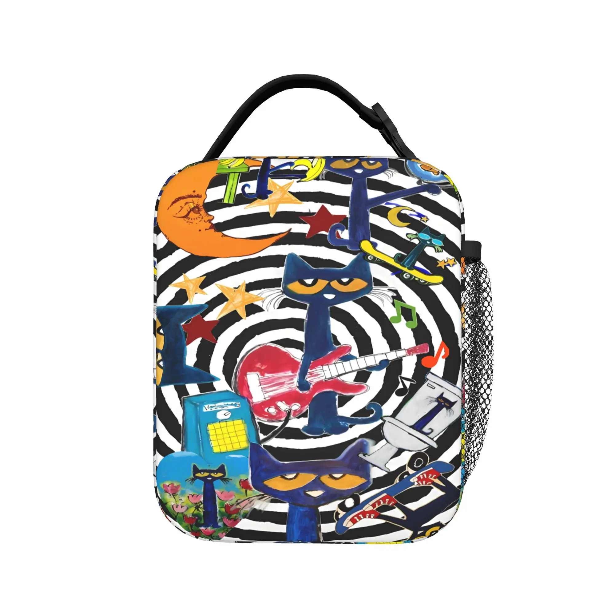 Pete The Cat I Love My White Shoes Cool Lunch Bag Picnic Lunch Box For Men Casual Thermal Lunch Bags Insulated Cooler Bag