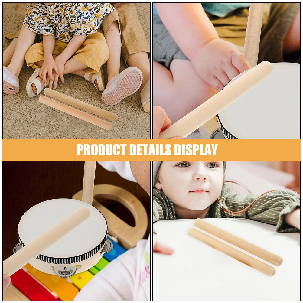 

4 Pcs Small Rhythm Stick Set Child Drumstick Maple Percussion Baby Musical Instruments