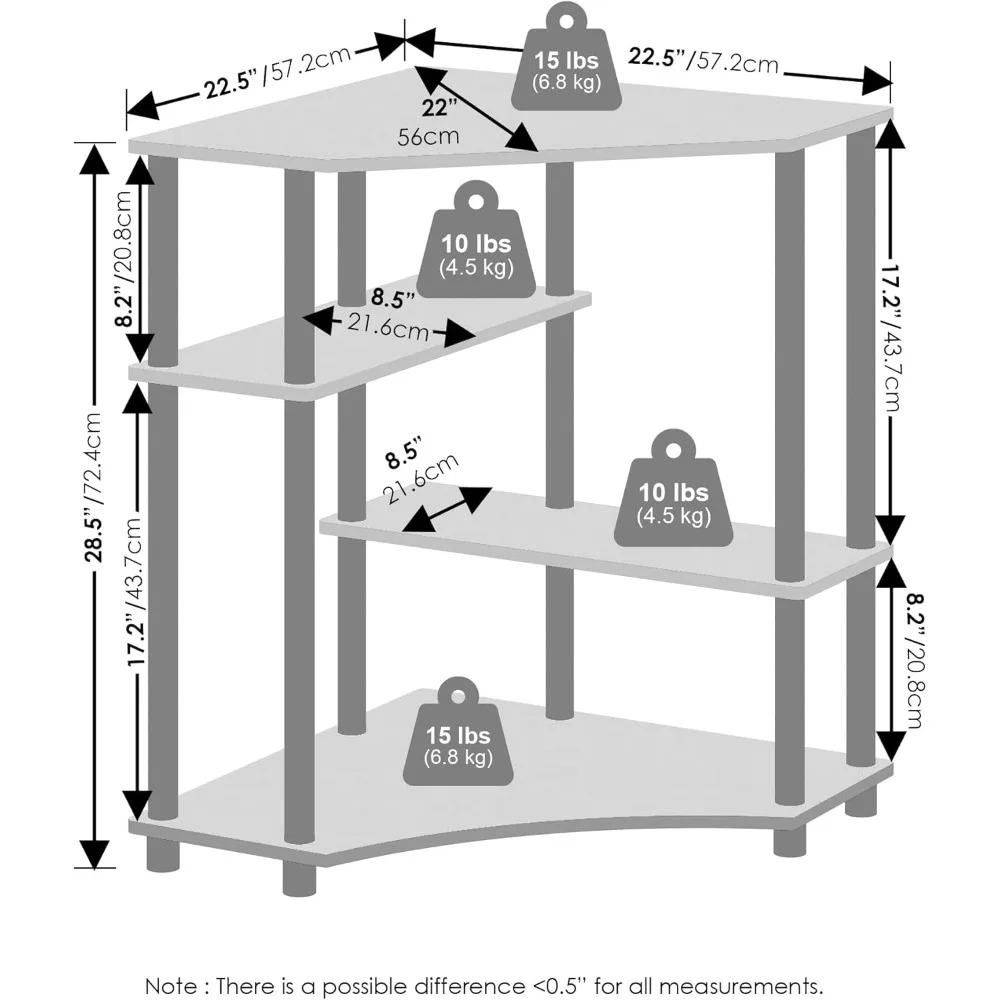 ชั้นวางของอเนกประสงค์แบบเข้ามุม, ชั้นวางหนังสือ, สีเอสเปรสโซและสีดำ