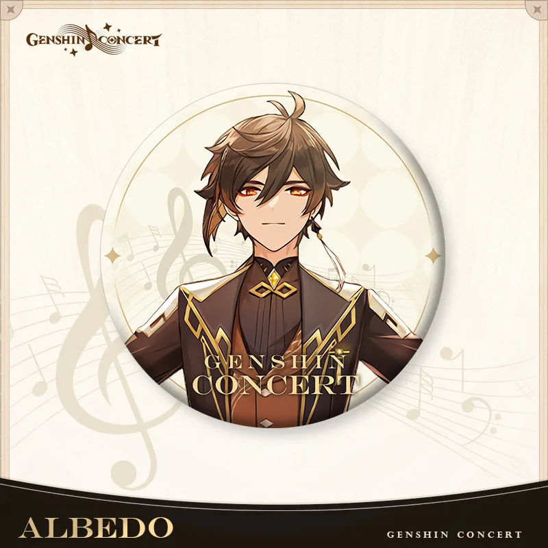 Pin do broche do anime de Genshin Impact Symphony, concerto, cosplay, crachá, concerto, Pin, 58mm