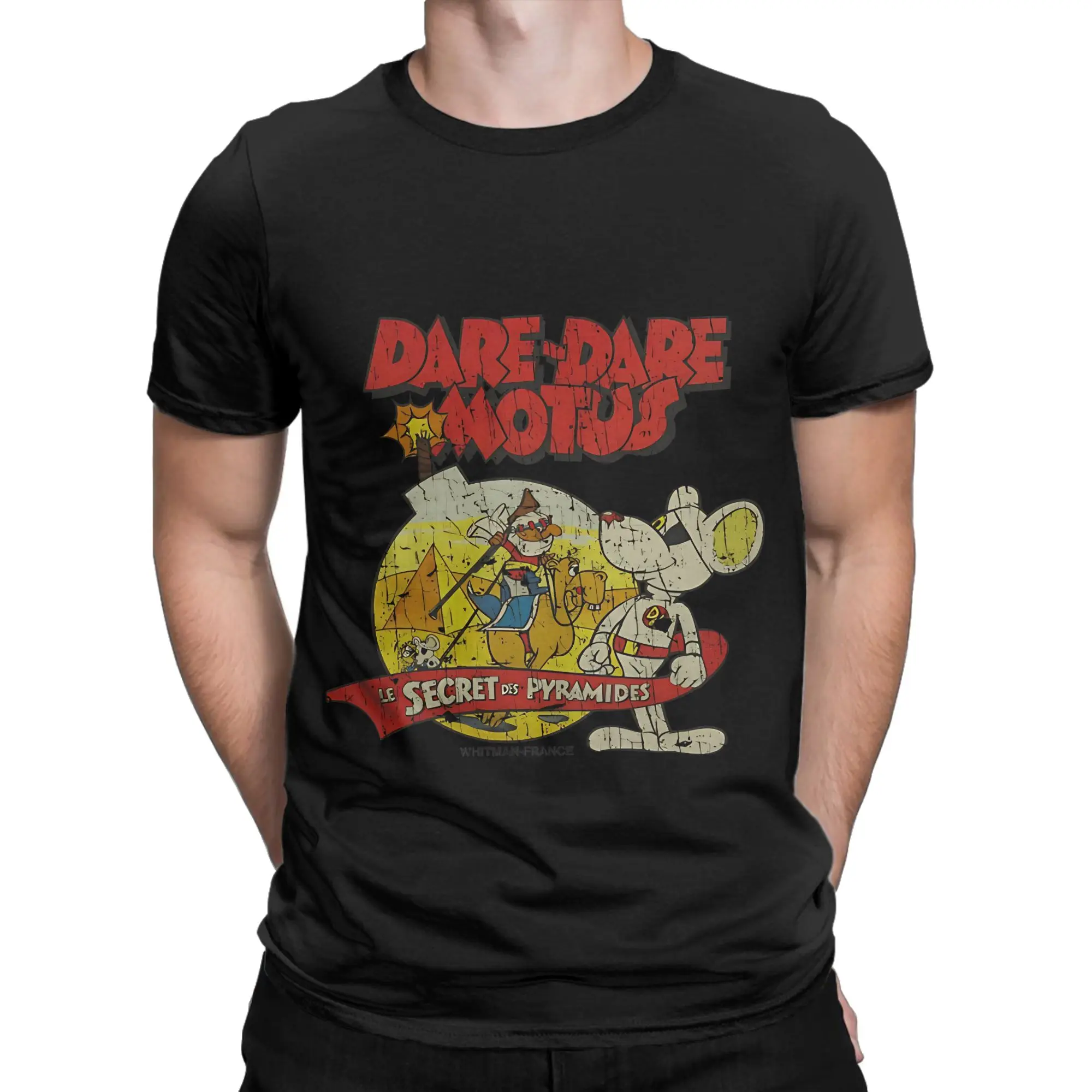 Danger Mouse Secret Pyramids Poster Design Today Graphic Funny Graphic 100% Cotton T-Shirt Danger Mouse Tops Tees For Men