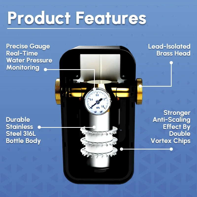 High Flow Salt Free NoWhole House Water Descaler Softener System For Hard Water Treatment