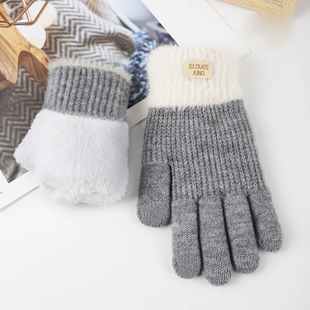 2024 Touchable Screen Winter Gloves Warm Full Finger Touch Screen Gloves Knitted Full Finger Gloves Unisex