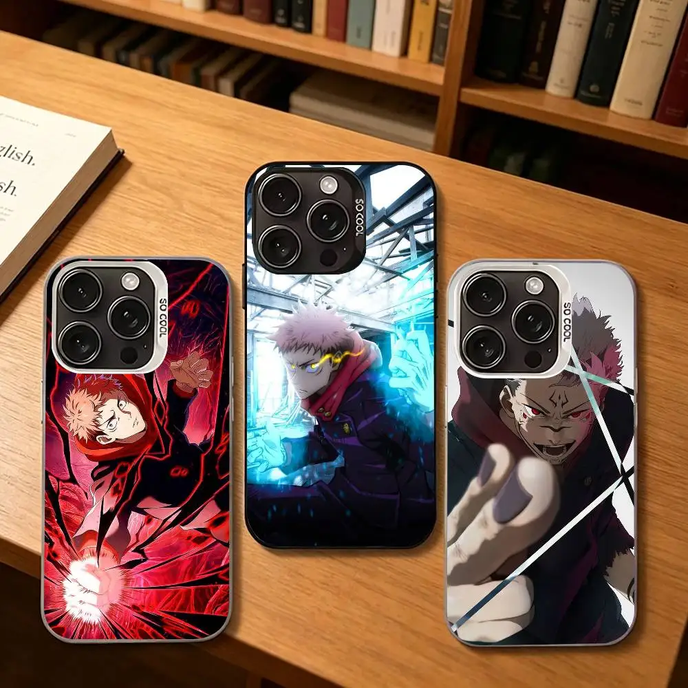 Insane Anime Yuji J-Jujutsu Kaisen Phone Case For iPhone 17,16,15,14,13,12Plus Pro Max XS, gloss black  Inside Cover