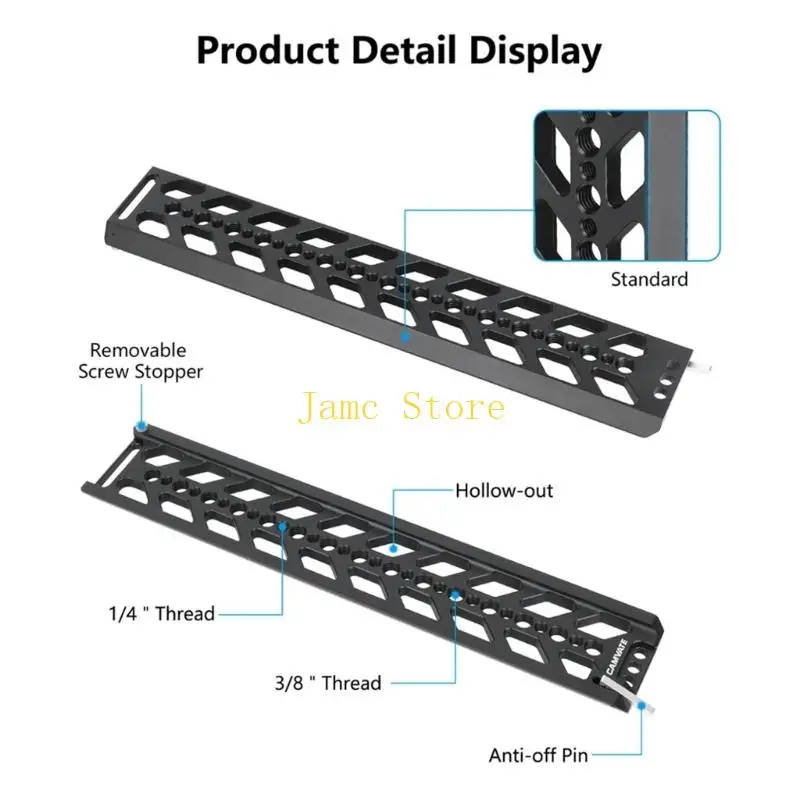 LX0B Anodized Quick Release Plate 30cm Length Mount Base Board For Video Production