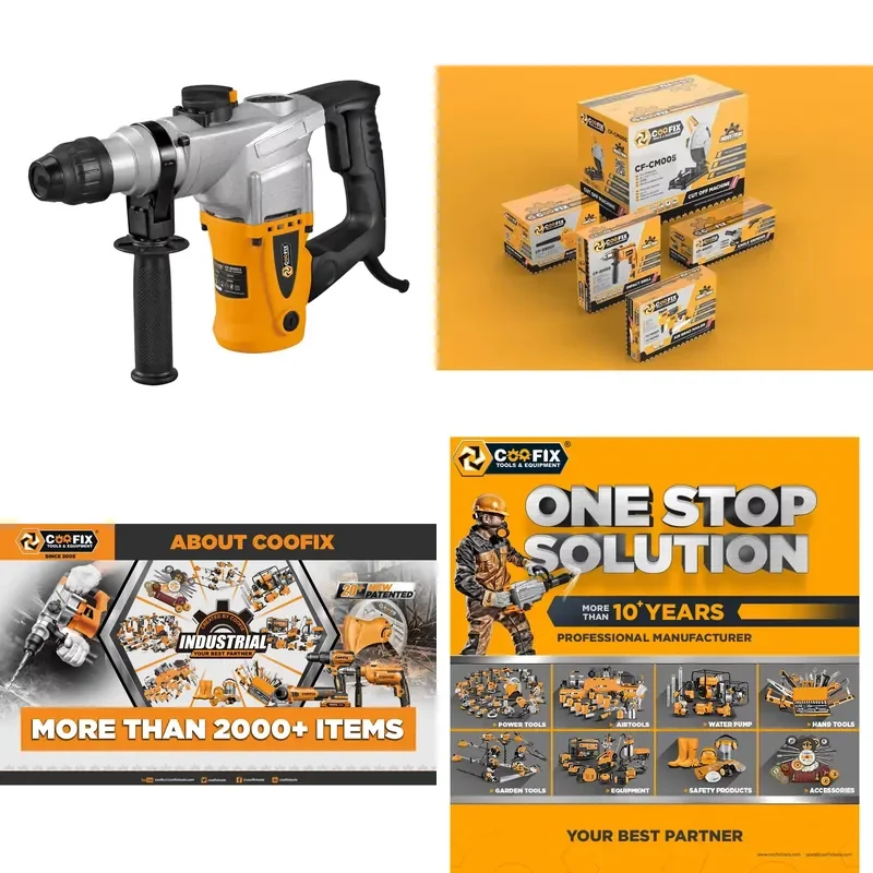 

【CHIMU HOME】 Rotary Hammer Drill 1200W 28mm SDS Plus Concrete Drilling Tool for Construction and Renovation