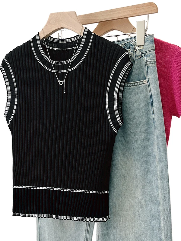 เสื้อยืดไหมน้ำแข็งทรงเข้ารูปสำหรับผู้หญิง รุ่นใหม่ล่าสุดสำหรับฤดูร้อน สีสันทันสมัย คอกลม แขนสั้น