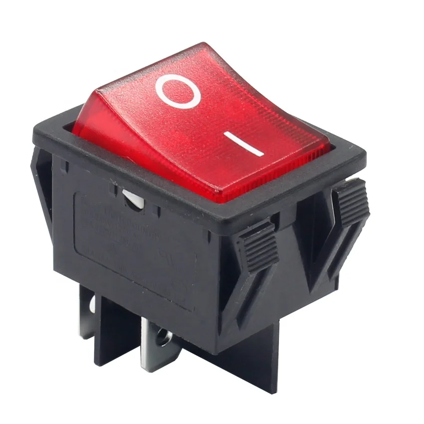 250V 20A 25A On-Off Rocker Switches 4PIN KCD4 DPST for Welding Machine Red Color