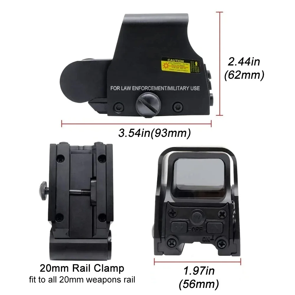 Imagem -05 - Red Dot Optic Sight Reflex Colimador Holográfico 20 mm Montagens Apto para Airsoft Sniper Rifle Táticas de Caça 551 552 553