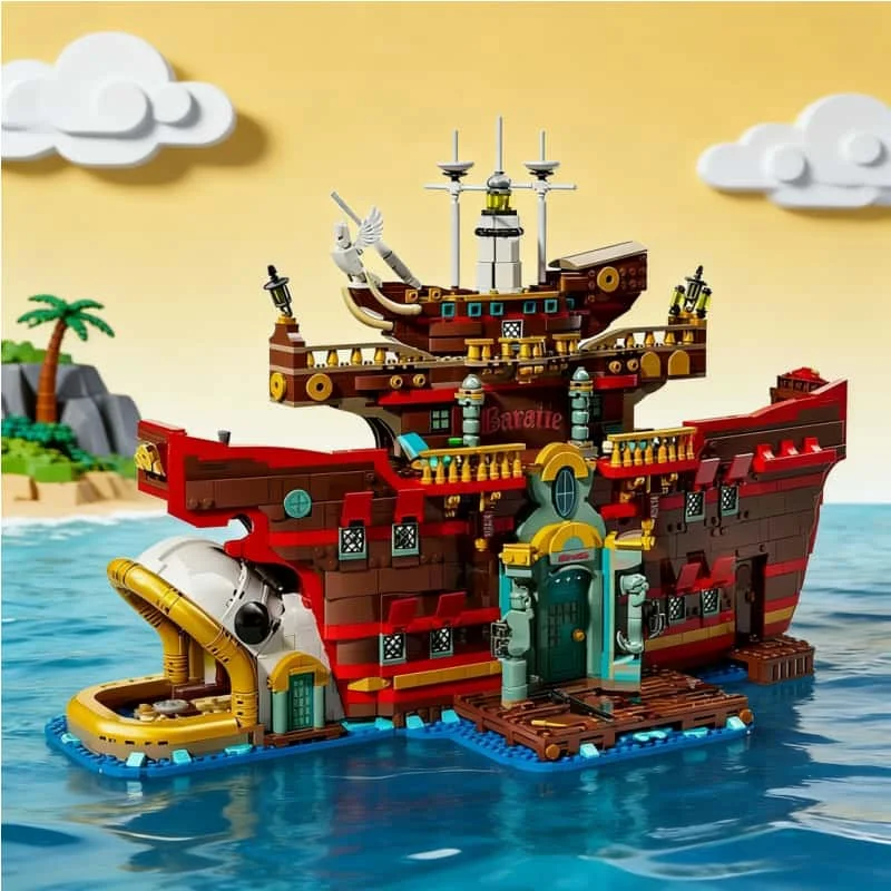 2025 New floating restaurant creative model building block brick 3402PCS adult handmade toy birthday gift