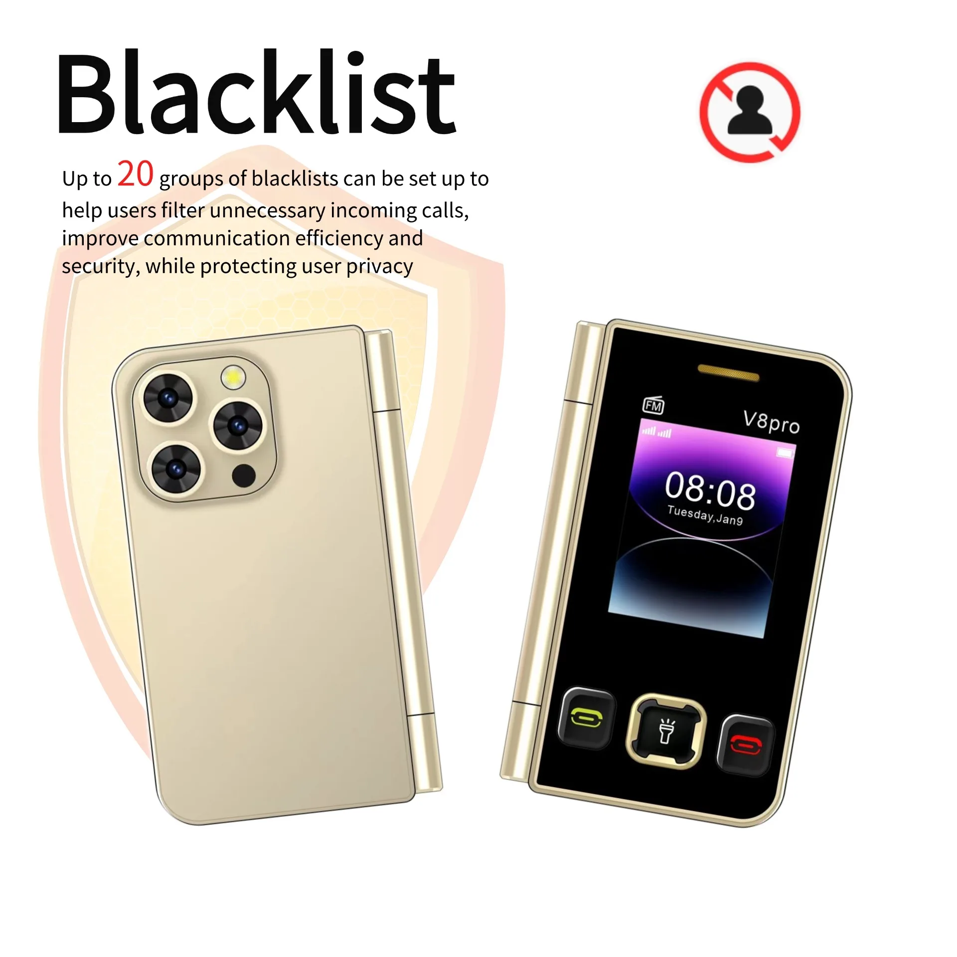 Two Screen Folding Pocket Phone Dual Sim Large Push-Button Double Torch Blacklist Bluetooth Mini Thin Palm Budget Moile For Kids