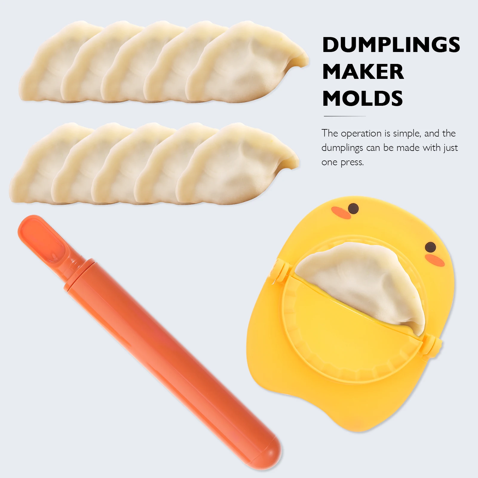 

1 set Dumpling Maker Molds Semi Automatic Baozi Mold Kitchen Gadgets Dough Press Yellow Color One Press Operation Non for Making
