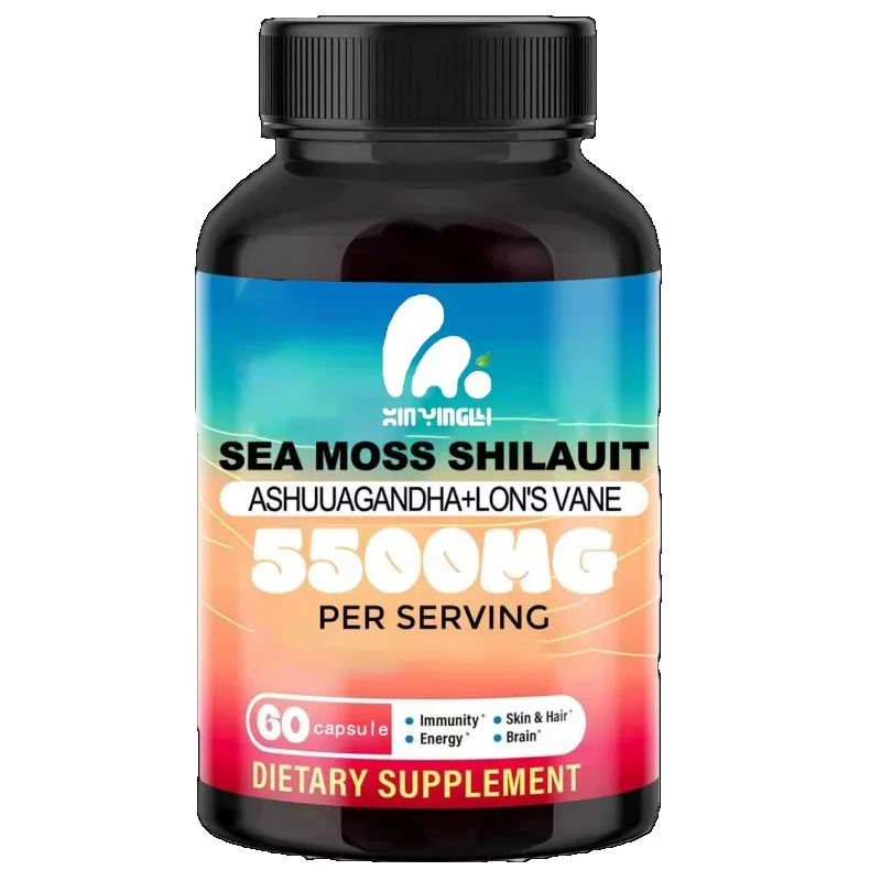 Shilajit Seaweed, Beetroot, Lion Mane Mushroom, and Black Seed Oil - Herbal Food Supplement -60 Pure Vegetarian Capsules