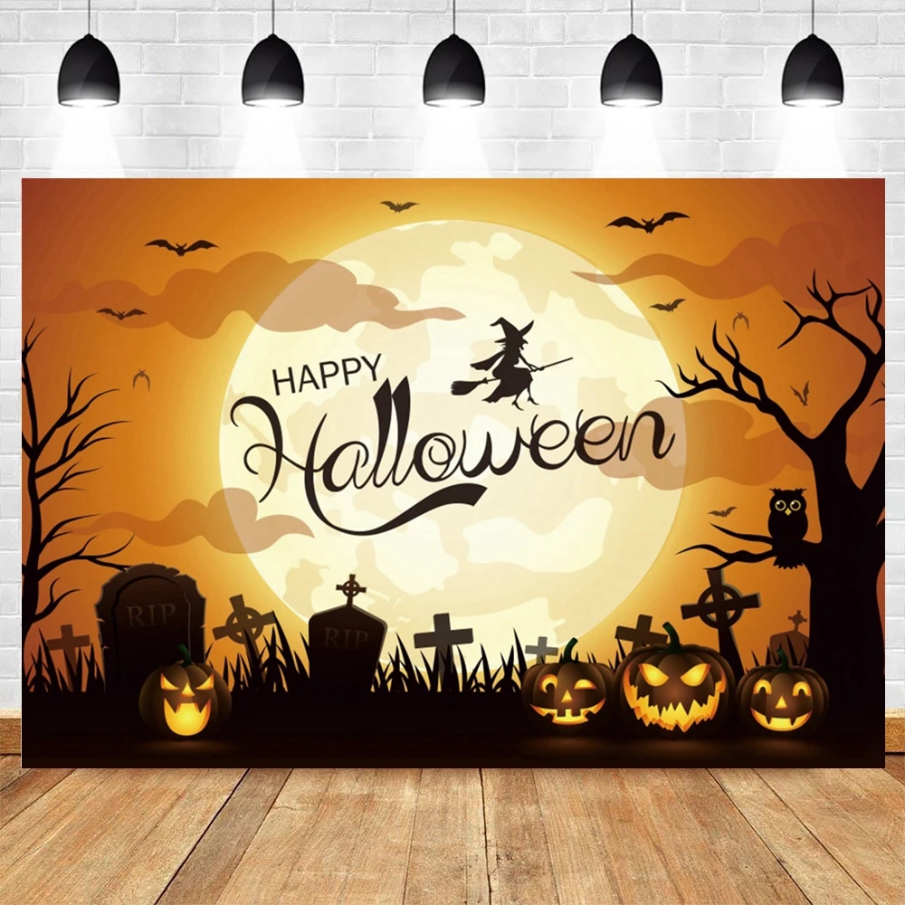 Happy Halloween Banner – 1,8 X 1,1 M Cartoon-Hintergrund Mit Kürbis, Mond & Gruselschloss – Für Party-Deko & Fotoshootings