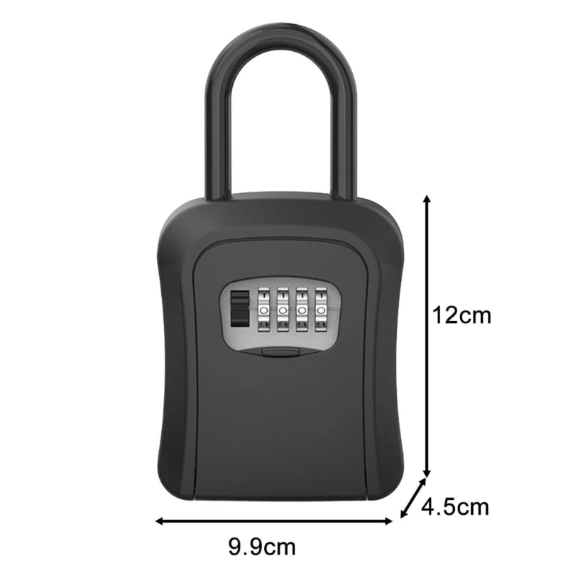 4 Digit Combination Wall Mount Key Safe Box with Locking Latch, Portable Secure Storage for Home, Office, and Real Estate Agents