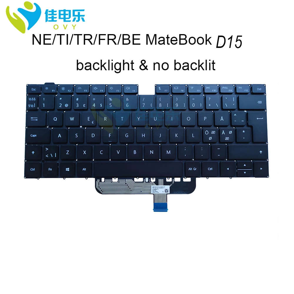 

French Belgian Norway Thai Keyboard Laptop Backlight For Huawei Matebook D 15 BOHRK-WAQ9AR BOHRK-WAQ9BR BOHRK-WAP9AR BOHRB-WAI9A
