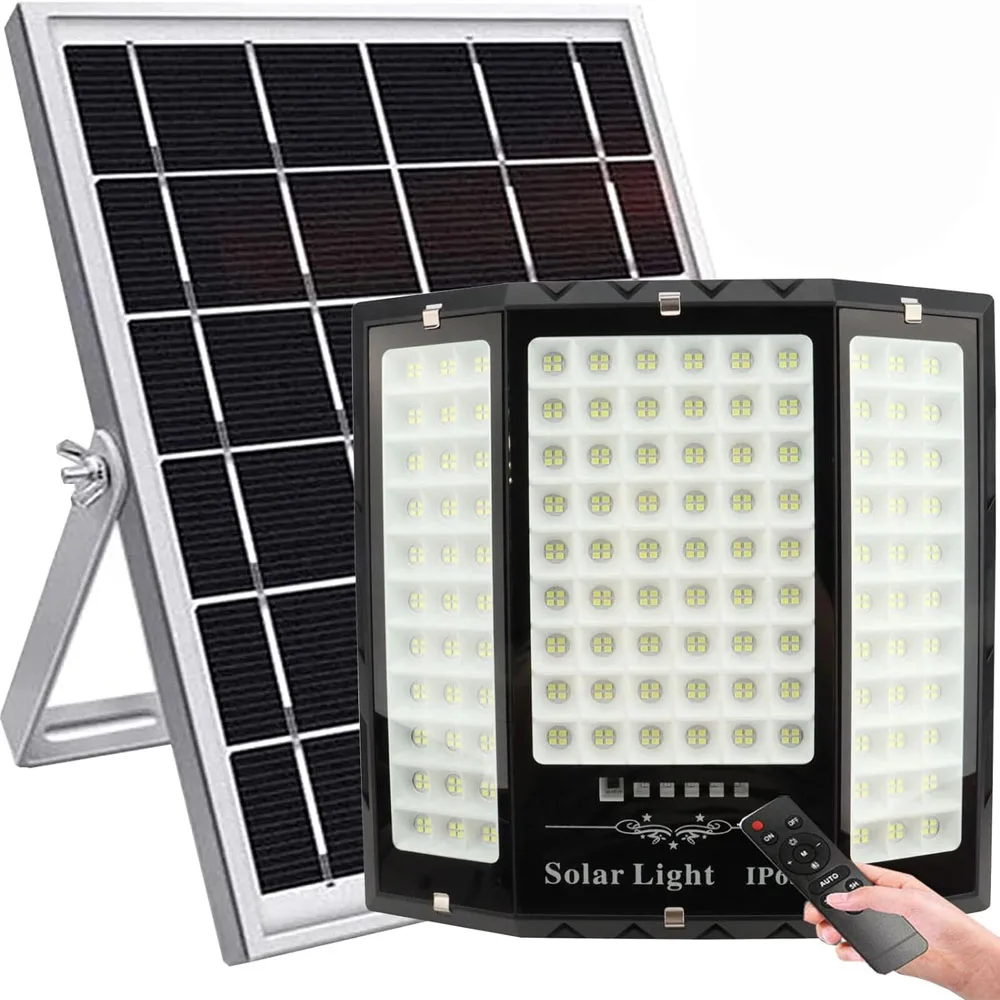 

Three-sided Solar FloodLights Outdoor Waterproof LED Reflector with Remote Control Garden ergency Lamp Solar Street Light