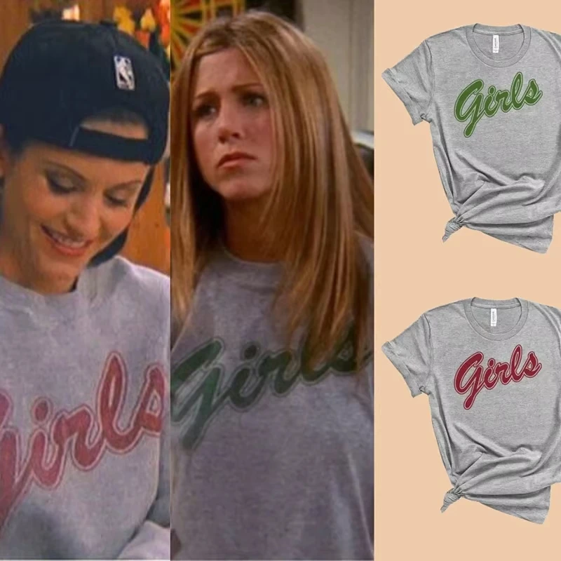 Friends Tv Show Retro Vintage 90s T Shirta Rachel Green Girls T-Shirt 2000s Casual Streetwear Lady Girl Top Aesthetic Clothes