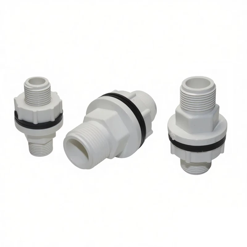 1pcs Plastic Double Male Thread Water Tank Connector  Bucket Tower Series Clamp Through Bulkhead Straight Oil Tank Drain Adapter