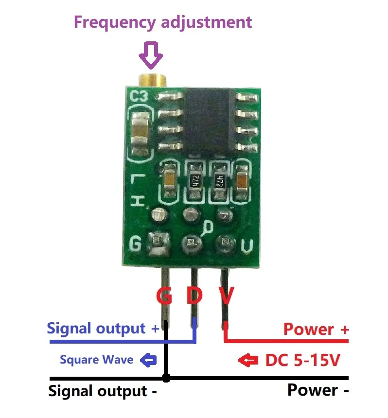 NE555 TP354 Square Wave Pulse Generator Module 50Hz-6KHz 0.8Hz-60Hz Frequency Adjustable Module Oscillator Output Signal Source