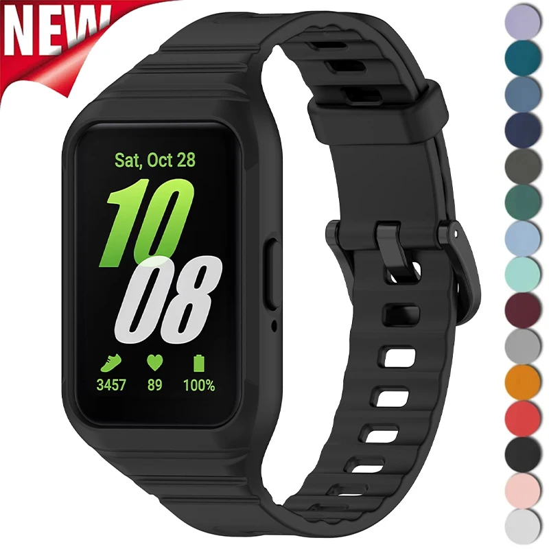 Silicone Strap+Case for Samsung Galaxy Fit 3 Bracelet Watchband Protective Case Full Coverage for Galaxy Watch Fit 3 Accessories