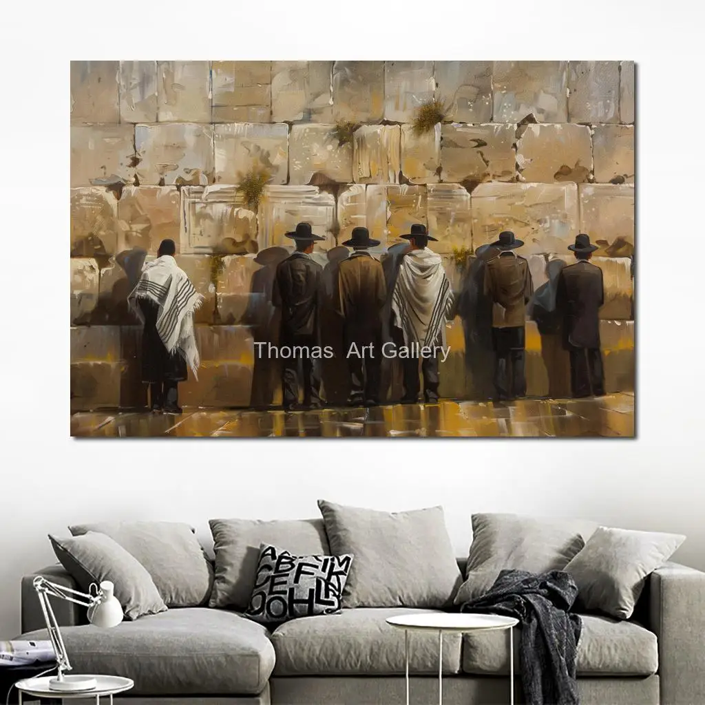 Judaic Art Canvas Prints Kotel Jewish Painting Jerusalem Landscape HD Poster Printed Large Picture Modern Sitting Room Decor