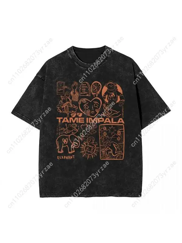 

Футболка в стиле ретро Tame Impala для мужчин и женщин, хлопковая футболка высокого качества с короткими рукавами, модная удобная футболка, мягкие дышащие топы