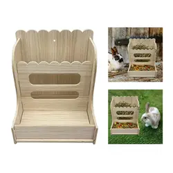 Rabbit Wooden Hay Rack Small Animals Grass Holder for Small Pets Chinchilla