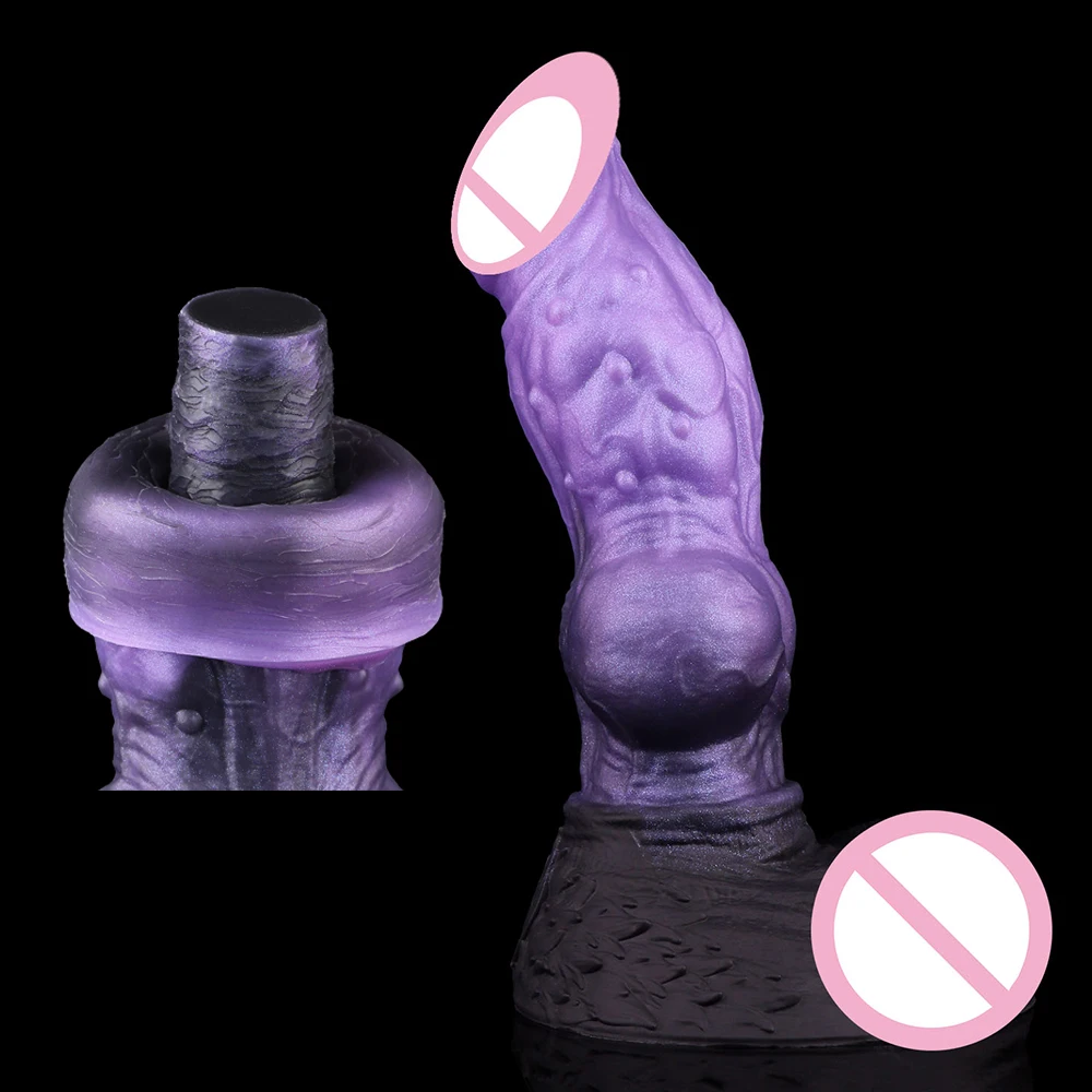 LICKER Double-layer Silicone Dildo Knot Dick With Sucker Vaginal Massager Stimulate Sex Toys For Women Masturbation Erotic Games