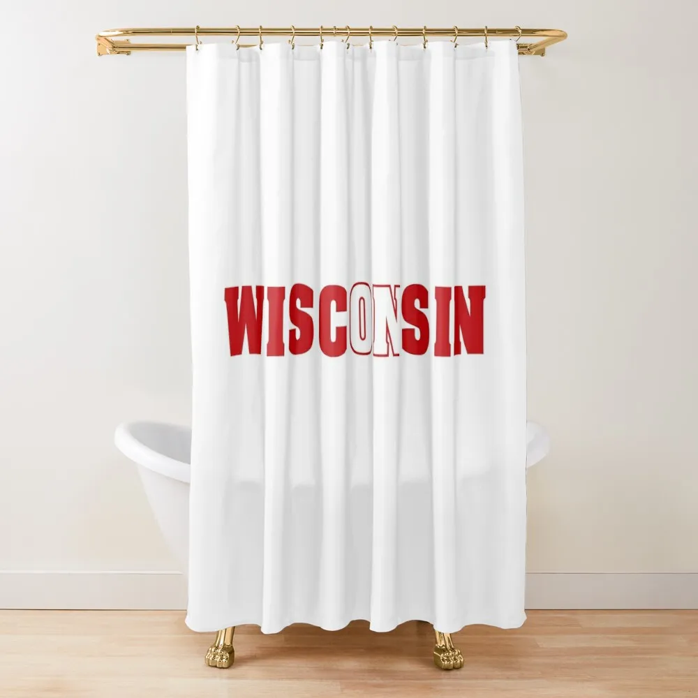 

On Wisconsin Shower Curtain Washable Waterproof Fabric Shower Shower Set For Bathroom Curtain