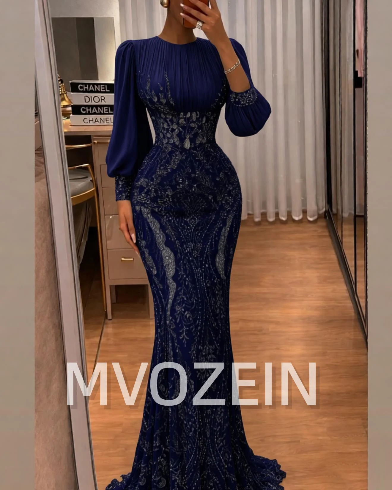 MVOZEIN New Arrival Mermaid Evening Dress Satin A-Line Round Collar Wedding Guest Dresses Elegant Women's Wedding Party Attire image 5