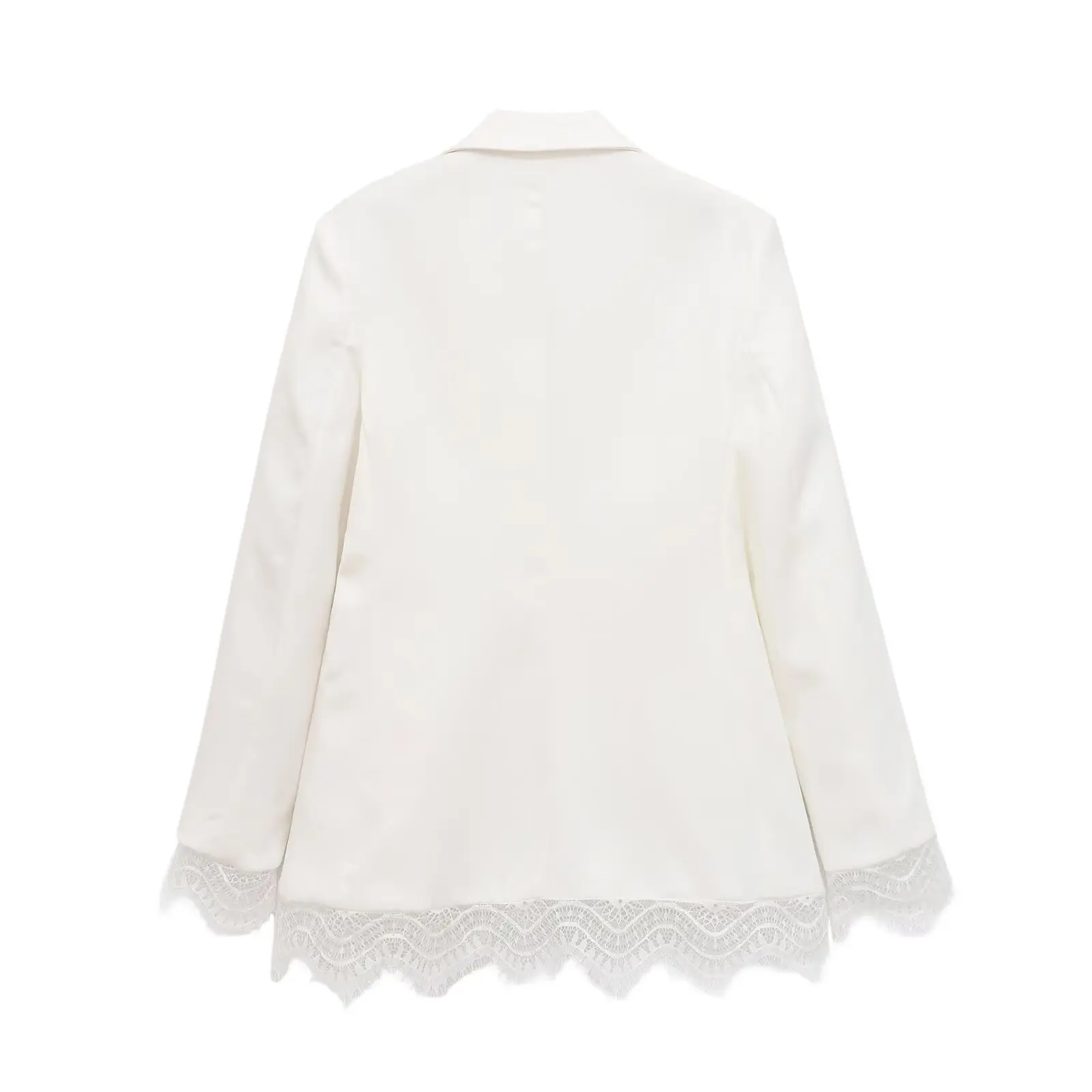 KONDALA Damen-Pendler-Blazer mit Spitzenbesatz, elegant für Dinner, Cocktailparty, schmal geschnitten, 2026 Frühherbst, trendiger High-Street-Blazer – Detail 3