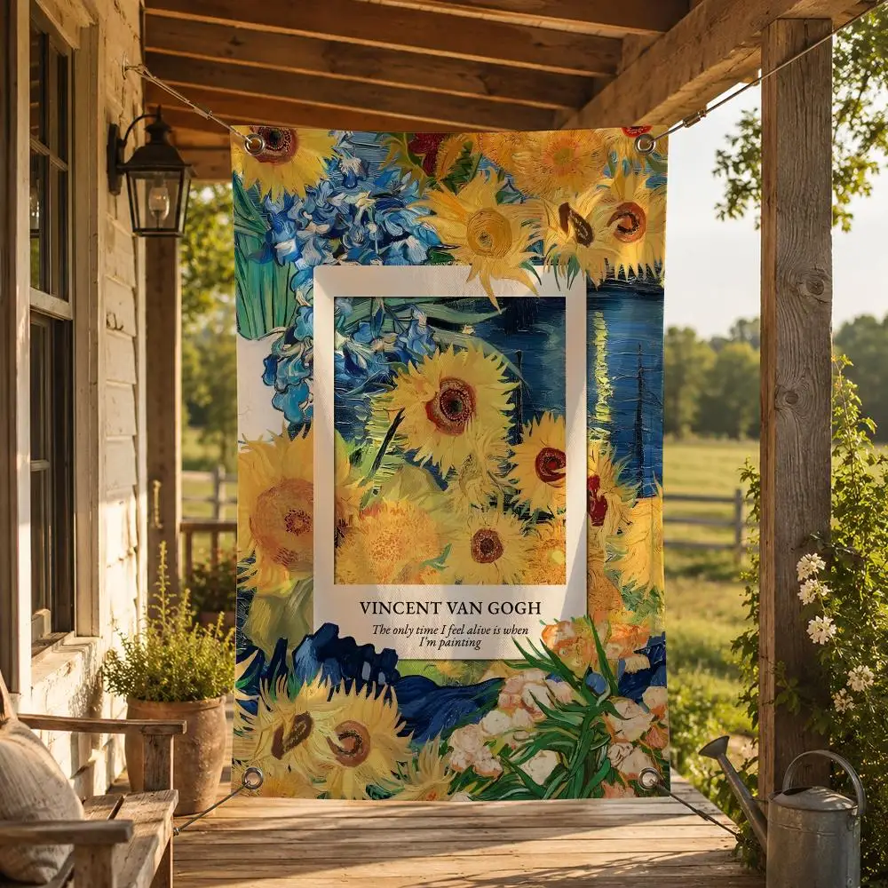 Artist V-Van Gogh Flags Decorative Flag Banner for Indoor Outdoor Wall Garden Yard Porch Patio Home Party Decor