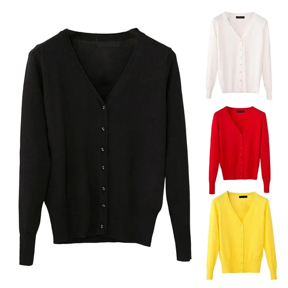 

Осень-зима женский свитер тонкий пуловер с v-образным вырезом трикотаж базовый нижний свитер корейский популярный теплый свитер кардиган